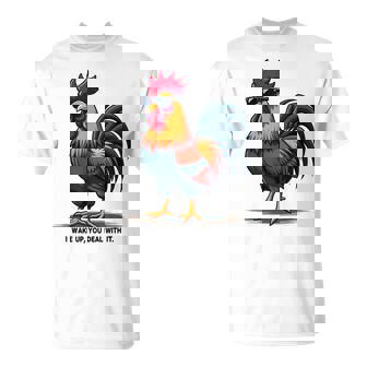 サングラスをかけた姿勢のクールな雄鶏。 Tシャツ - Kawaiitshirt