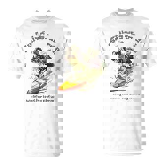 サーフィン 犬 ビアデッドコリー かわいい 面白い Tシャツ - Kawaiitshirt