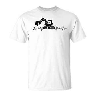 ショベル ハートビート 重機 オペレーター ハートビート Tシャツ - Kawaiitshirt