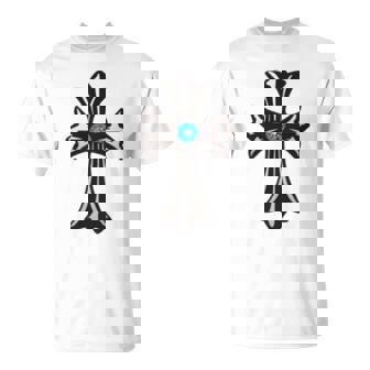 シルバークロス ブルーダイヤ 長袖tシャツ Tシャツ - Kawaiitshirt