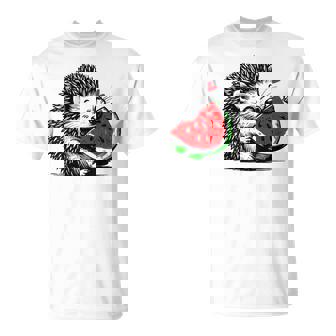 スイカの誕生日を食べるキュートで愛らしいハリネズミ Tシャツ - Kawaiitshirt