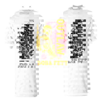 スターウォーズ ボバ・フェットの本 アウトロー 叙事詩 レトロ ポートレート Tシャツ - Kawaiitshirt