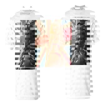 セクシーガールグラフィックtシャツ 「ホットピンナップガール&イギリスの旗」 長袖tシャツ Tシャツ - Kawaiitshirt