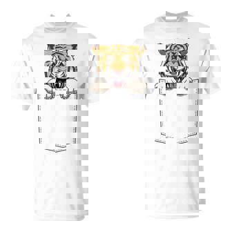タイガー ポケットに入ったトラ 覗き見虎 長袖tシャツ Tシャツ - Kawaiitshirt