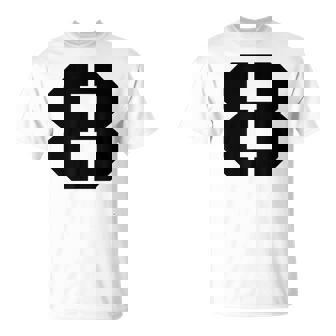 タイポグラフィ 太字 ステンシル 8番 数字 8 Tシャツ - Kawaiitshirt