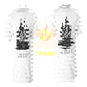 タキビ Takibi 焚き火 たきび キャンプ イラスト かわいい おもしろ キャンプグッズ Tシャツ - Kawaiitshirt