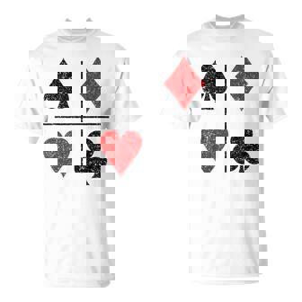 ダイヤモンド スペード ハーツ クラブ トランプスーツ ポーカー Tシャツ - Kawaiitshirt