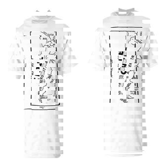 チリと近隣諸国の手描き黒線地図 Tシャツ - Kawaiitshirt