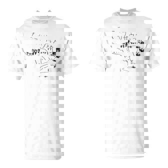 ティラノサウルス 黒線画 Tシャツ - Kawaiitshirt