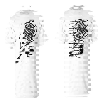 テニスラケット ボール シルエット 面白い スポーツ選手 コーチファン Tシャツ - Kawaiitshirt