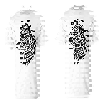 トライバルウルフ ポリネシア部族 マオリ柄 オオカミ Tシャツ - Kawaiitshirt