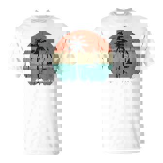 トロピカル ビーチ ヤシの木 ヴィンテージ レトロ 70年代 80年代 航海 Tシャツ - Kawaiitshirt