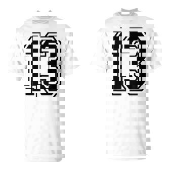 ナンバー13 カレッジスポーツチーム 黒文字 Tシャツ - Kawaiitshirt