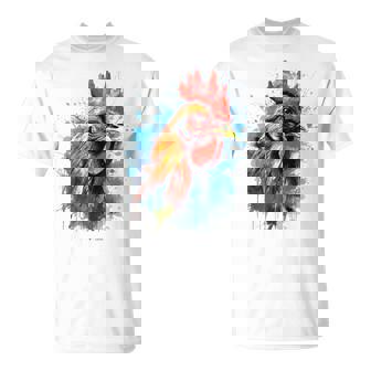 ニワトリ 動物 絵画 グラフィック 抽象 カラフル チキン Tシャツ - Kawaiitshirt
