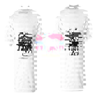 ノルウェー デザイン ヘラジカ ノルウェー国旗 自然 服装 北欧 長袖tシャツ Tシャツ - Kawaiitshirt