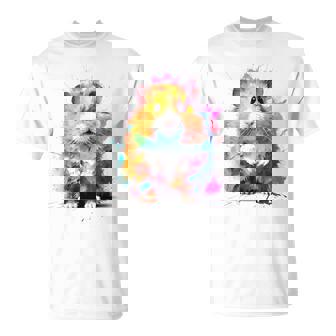 ハムスター 動物 カラフル モチーフ 抽象 アート 絵画 ハムスター Tシャツ - Kawaiitshirt