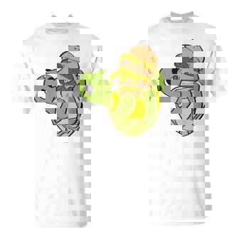 ハンバーガーを食べるかわいいカメ 面白いハンバーガー 長袖tシャツ Tシャツ - Kawaiitshirt