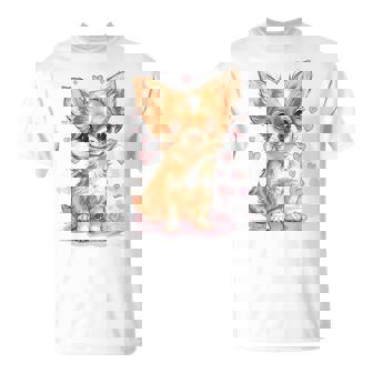 ハートに囲まれた愛らしいチワワ Tシャツ - Kawaiitshirt