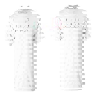 ハートビート 猫好き ねこ好き ネコ好き ハートビート猫 後ろ姿 猫の飼い主 おもしろ 可愛い ネコ 猫 ねこ 長袖tシャツ Tシャツ - Kawaiitshirt