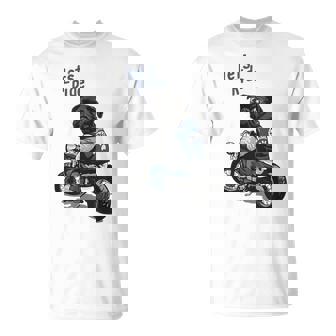 バイクに乗る面白いパグ犬レッツライド Tシャツ - Kawaiitshirt