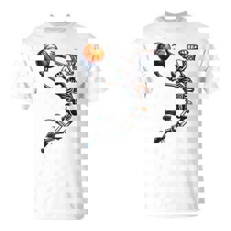 バスケットボール スケルトン ハロウィン 男性 男の子 バスケットボール ハロウィン Tシャツ - Kawaiitshirt