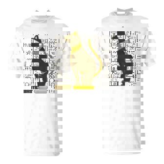 バステット 古代エジプトの猫 神 ヒエログリフ グラフィックアート愛好家 Tシャツ - Kawaiitshirt