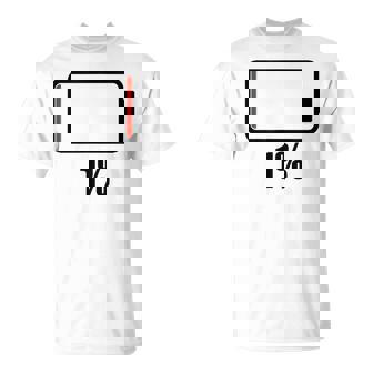 バッテリー1 1残り バッテリー切れtシャツバッテリー低 Tシャツ - Kawaiitshirt