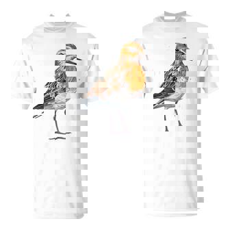 バフブレストのサンドパイパー幾何学模様のパッテンアート、かわいい鳥好き。 Tシャツ - Kawaiitshirt