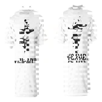 パンダ ヨガポーズ 水墨画 おもしろ 運動 和風 動物 Tシャツ - Kawaiitshirt