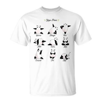 パンダヨガポーズ、パンダは異なるヨガポジションを作ります。 Tシャツ - Kawaiitshirt