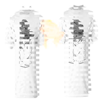 ヒゲのあるドラゴンリザード 爬虫類フェイクポケット Tシャツ - Kawaiitshirt