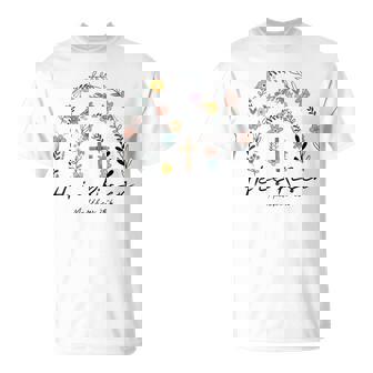ヒ・イズ・ライゼン・フラワーズ・レインボー・ジーザス Tシャツ - Kawaiitshirt