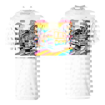 ビンテージ サンフランシスコ ケーブルカーf カストロ カリフォルニア Lgbtq 長袖tシャツ Tシャツ - Kawaiitshirt