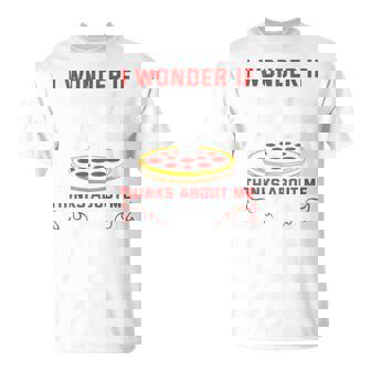 バックプリント ピザも私のことを考えているのかな Tシャツ - Kawaiitshirt