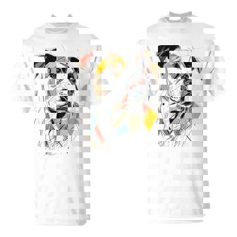 ピットブル 抽象 ペット お絵かき イラスト 動物 ピットブル Tシャツ - Kawaiitshirt