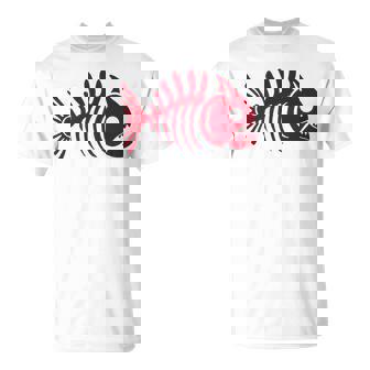 ピラニアスケルトン。魚の頭蓋骨と骨の様式化されたデザイン。 Tシャツ - Kawaiitshirt