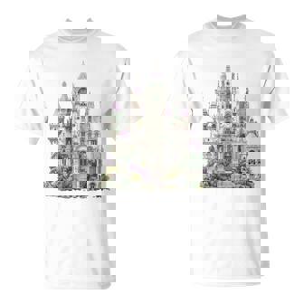 ファンタジーゴシックヴィクトリア朝の城 長袖tシャツ Tシャツ - Kawaiitshirt