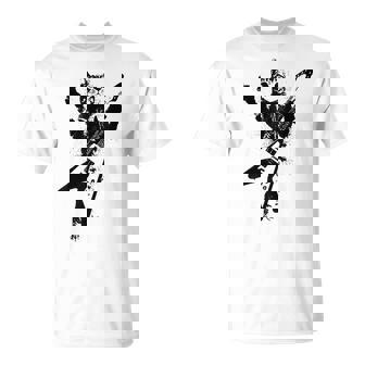 フライングvギターで遊ぶ猫 Tシャツ - Kawaiitshirt