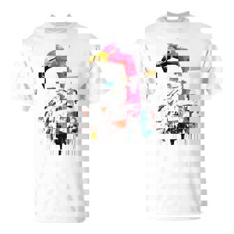 フラミンゴ 鮮やかな色 芸術的な野生動物の表現 Tシャツ - Kawaiitshirt