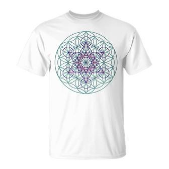 フラワーオブライフ メタトロンキューブ1シンボルtシャツ Tシャツ - Kawaiitshirt