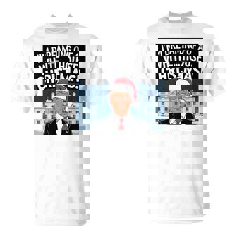 ホワイトハウスのクリスマス・トランプ・ファニー・ホリデーを夢見ている 長袖tシャツ Tシャツ - Kawaiitshirt