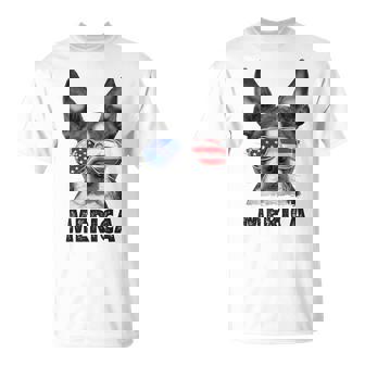 ボストン・テリア 7月4日 メリカ メンズ レディース アメリカ国旗 Tシャツ - Kawaiitshirt