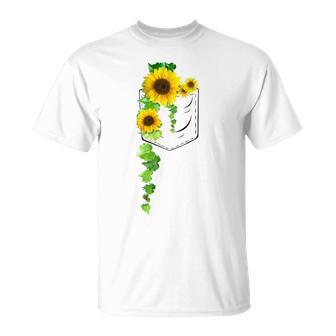 ポケットに入ったかわいいひまわり クリスマスギフト Tシャツ - Kawaiitshirt