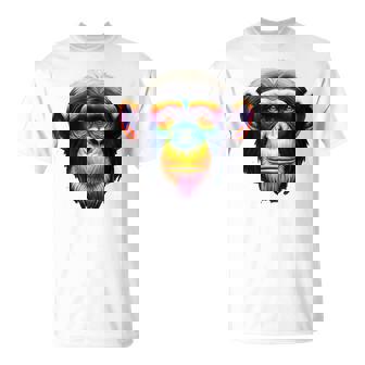 マルチカラー アート カラフル チンパンジー Tシャツ - Kawaiitshirt