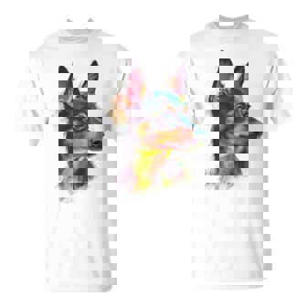 ミニチュア ピンシャー 犬 ペット アート カラフル ミニチュア ピンシャー Tシャツ - Kawaiitshirt