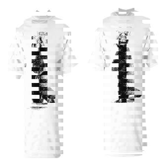 ミニマリストデザインのレッサーパンダ Tシャツ - Kawaiitshirt