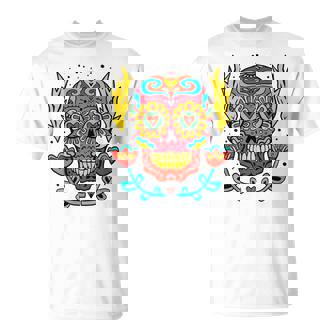 メキシカンホリデー カーニバル マスク カラフル スカル Tシャツ - Kawaiitshirt
