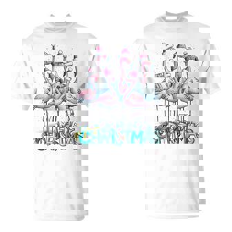 メリークリスマス フラミンゴスクワッド トロピカルスタイル 長袖tシャツ Tシャツ - Kawaiitshirt