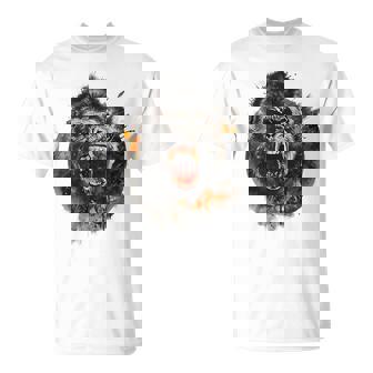 モンキー ゴリラ シルバーバック アニマル スプラッシュ グラフィティ アート Tシャツ - Kawaiitshirt