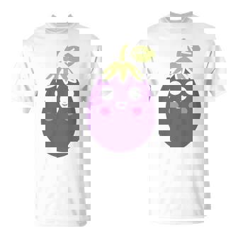 ユーモアフードナスのシンプルなナス 長袖tシャツ Tシャツ - Kawaiitshirt